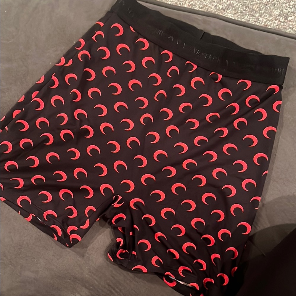 Marine serre Black Shorts with Red Crescent Pattern AUTHENTIC!!